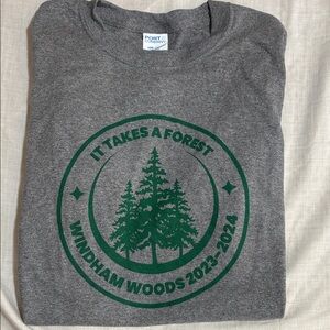 Port and Company Gray Tee with Green Print